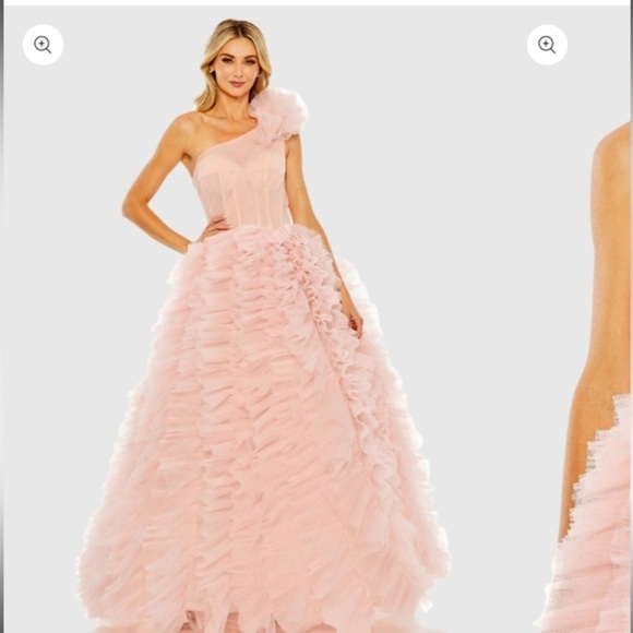 NWT | Mac Duggal 20592 Light Pink Glitter Tulle Gown Size 2 - Picture 1 of 16